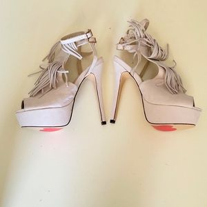 LUICHINY Fringe High Heel. Never Worn